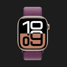 Apple Watch Series 10 GPS 46mm Rose Gold Aluminum Case with Plum Sport Loop (MWWV3) (Ultra)