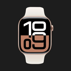Apple Watch Series 10 GPS, 46mm Rose Gold Aluminum Case with Light Blush Sport Band (M/L) (MWWU3) (Ultra)