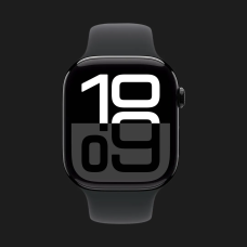 Apple Watch Series 10 GPS, 46mm Jet Black Aluminum Case with Black Sport Band (S/M) (MWWP3) (Ultra)